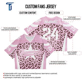 Custom Pink Leopard Oversized Football Jersey Street Fashion T-shirt
